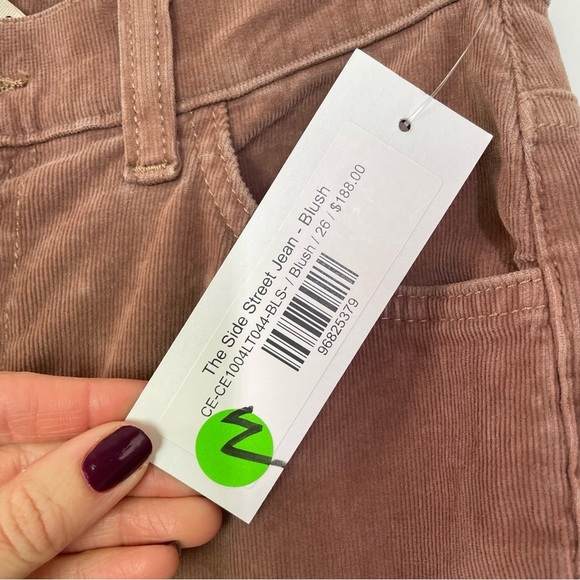 Current/Elliott Women's The Side Street High Rise Flare Pants in Blush Corduroy - Picture 8 of 10